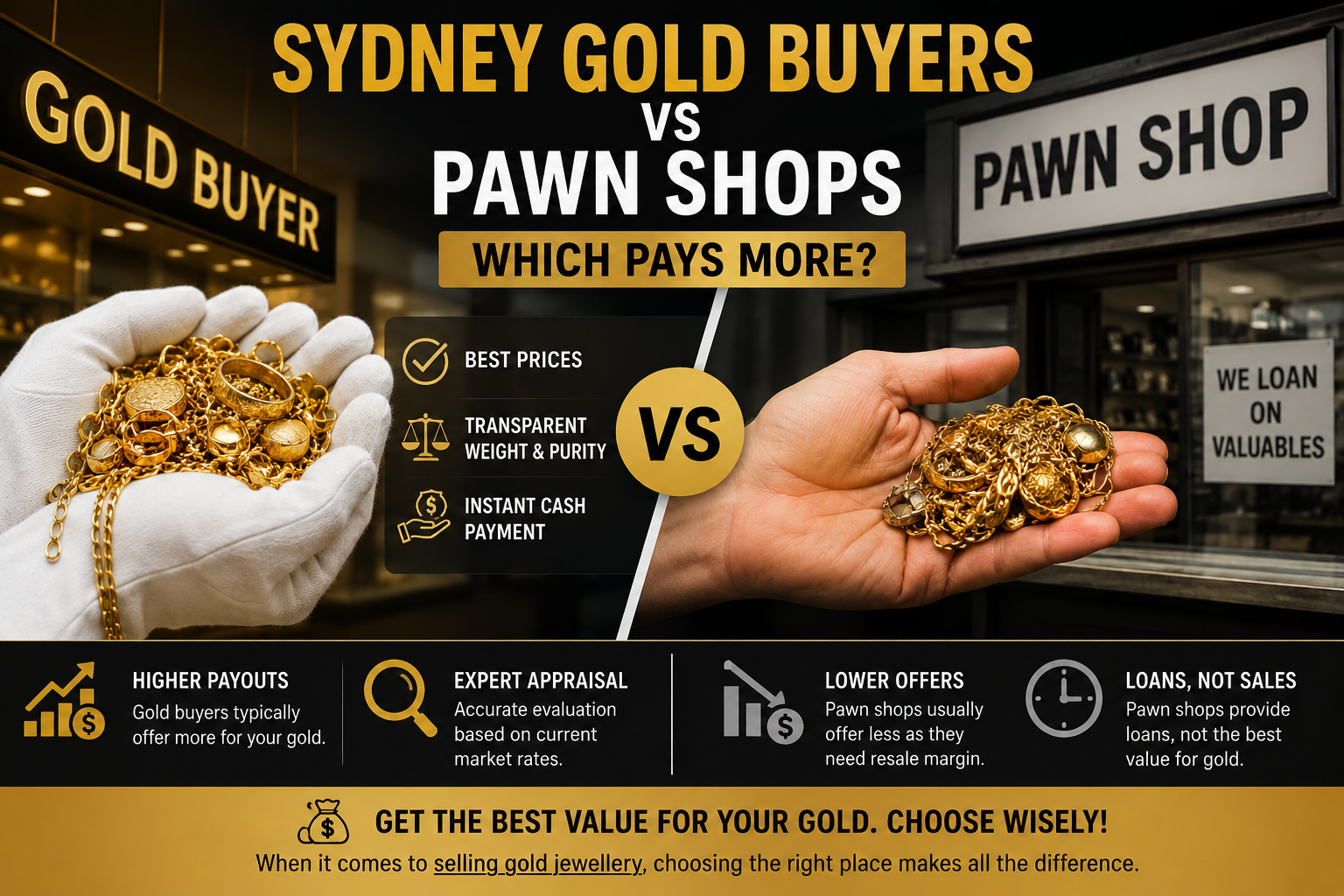 Sydney Gold Buyers vs Pawn Shops: Which Pays More?
