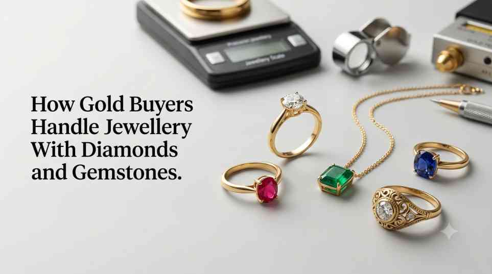 How Gold Buyers Value Jewellery With Diamonds and Coloured Gemstones